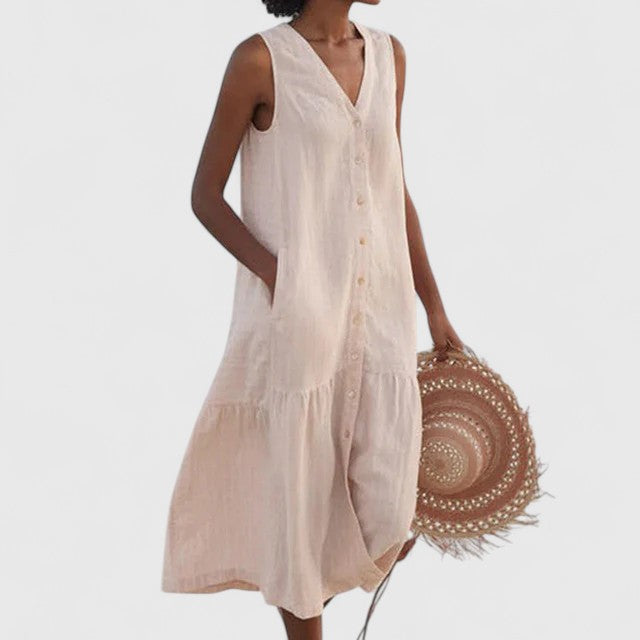 Casual women's comfortable summer dress. Lightweight & relaxed for effortless everyday style.