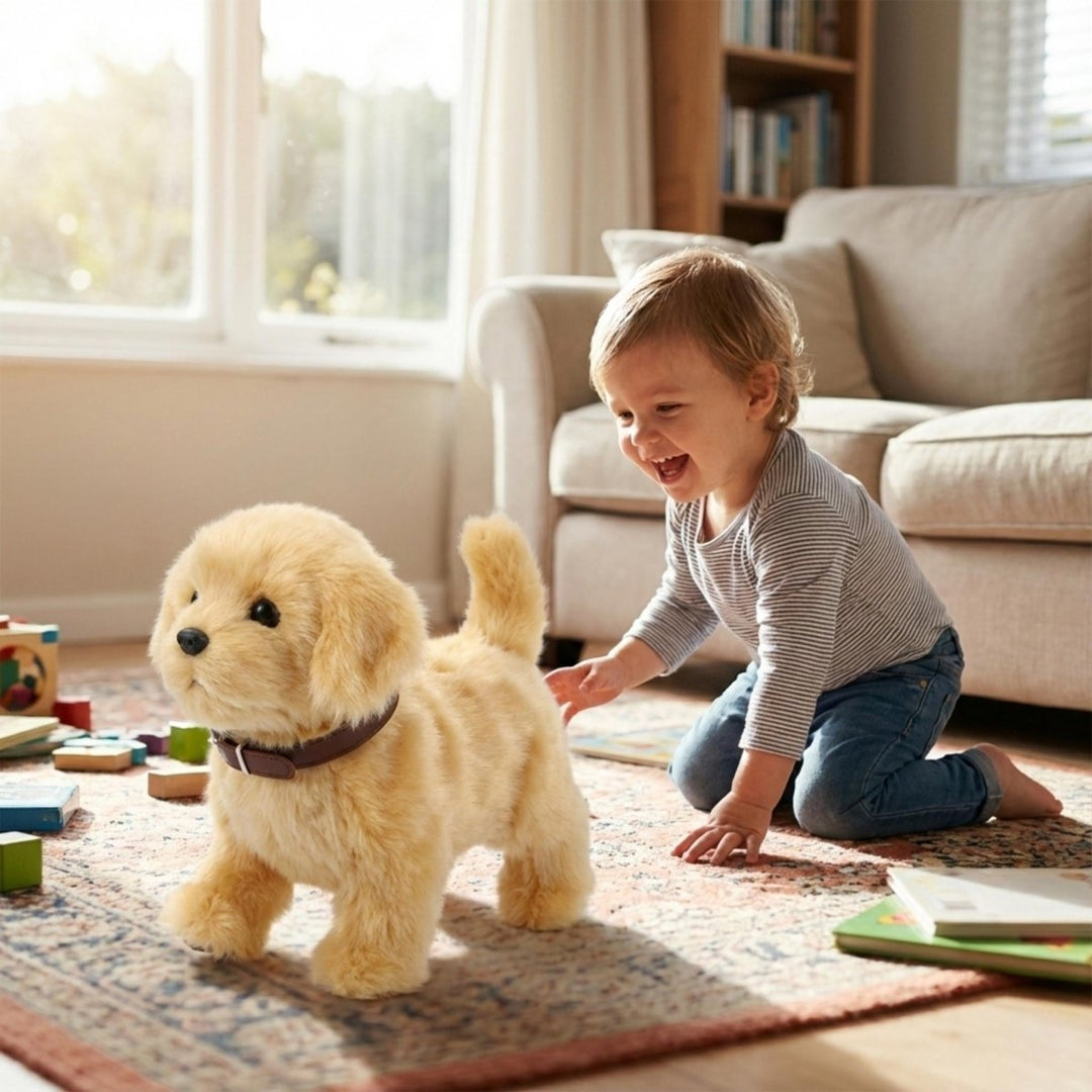 Realistic interactive robot puppy toy, perfect for children's imaginative play & electronic pet companionship.