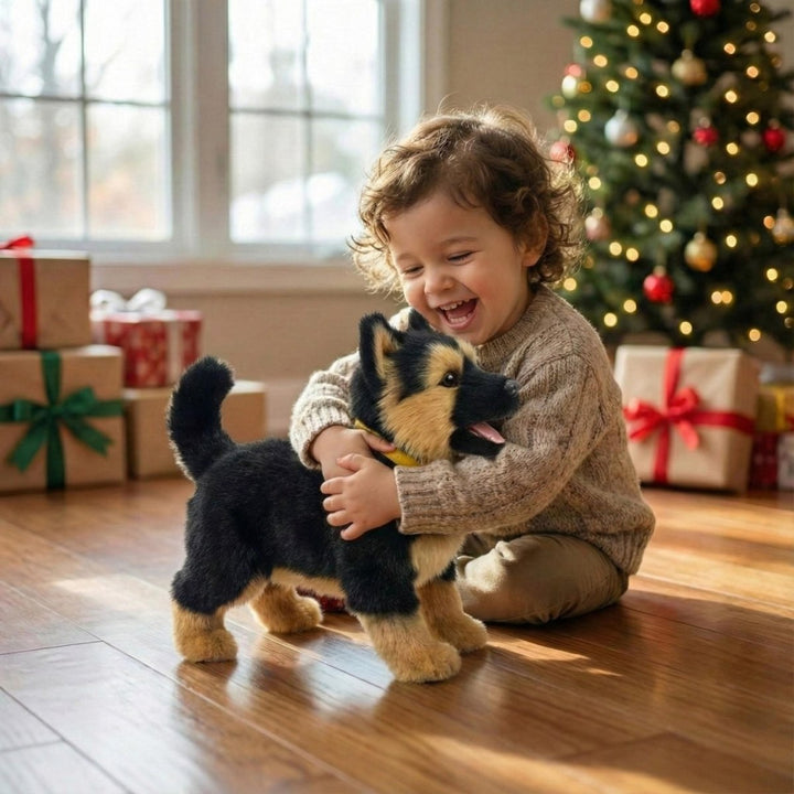 Modern robot puppy toy for kids, featuring interactive functions and realistic dog movements.