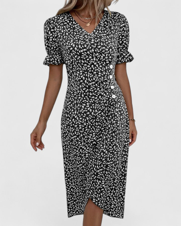 Chic women's summer midi dress, designed for comfortable, effortless style and warm weather fashion.