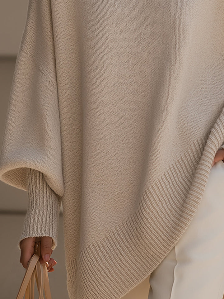 Modern oversized long sleeve sweater for women. A comfortable & chic layering piece for casual outfits.