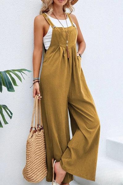 Women's Sleeveless Wide-Leg Jumpsuit