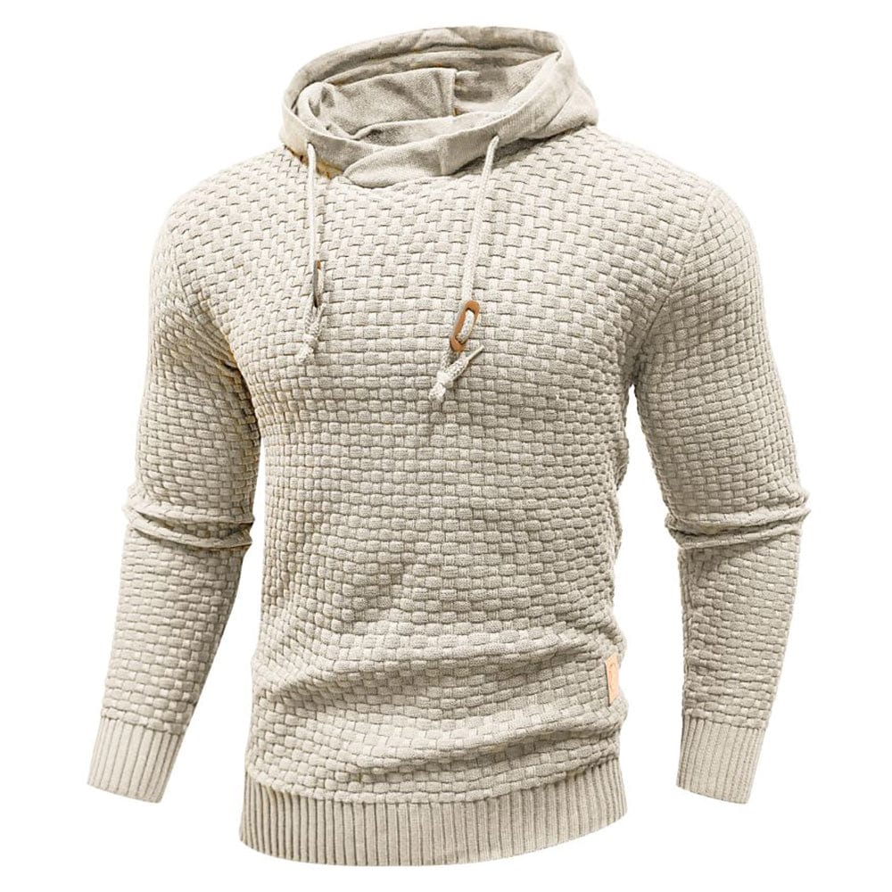Cozy men's waffle hoodie, offering ultimate comfort and warmth for relaxed days & chilly weather.