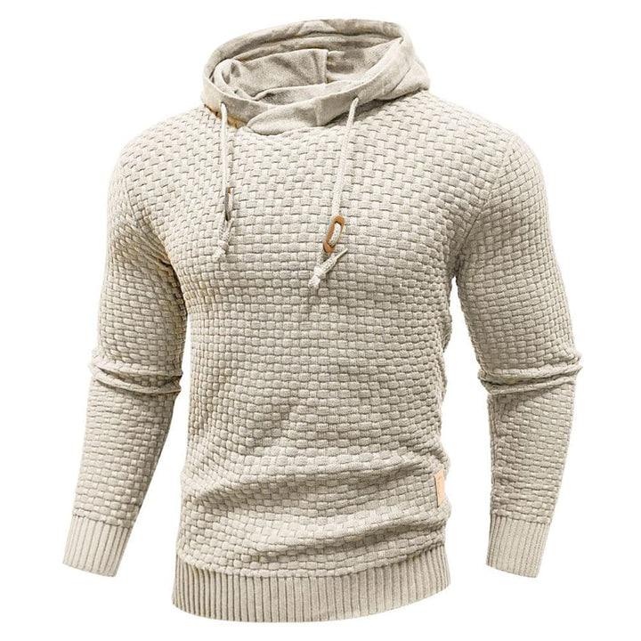 Cozy men's waffle hoodie, offering ultimate comfort and warmth for relaxed days & chilly weather.
