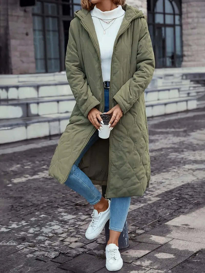 Women's Quilted Coat with Hood