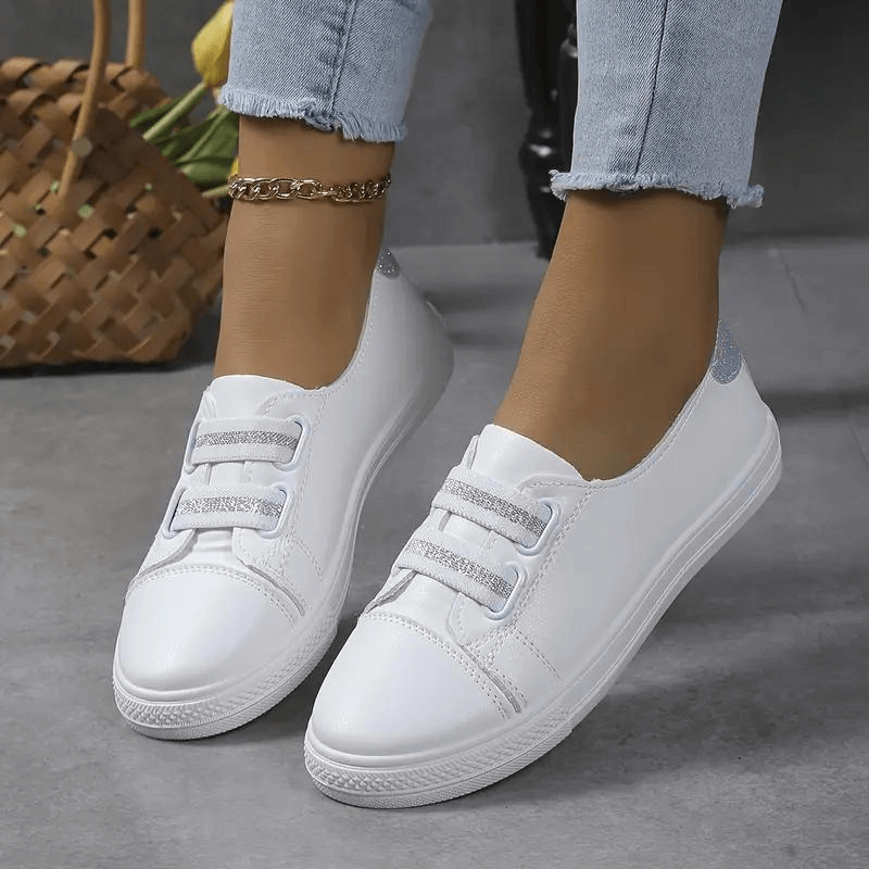 Women's Slip-On Trainers - Rounded Toe - Durable Sole