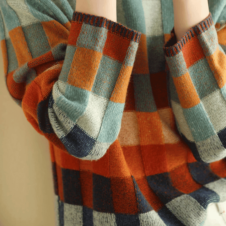 Women's Patchwork Turtleneck Sweater