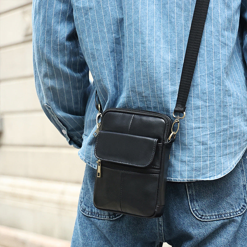 Essential men's shoulder bag. Compact, durable crossbody messenger for daily carry and secure travel.
