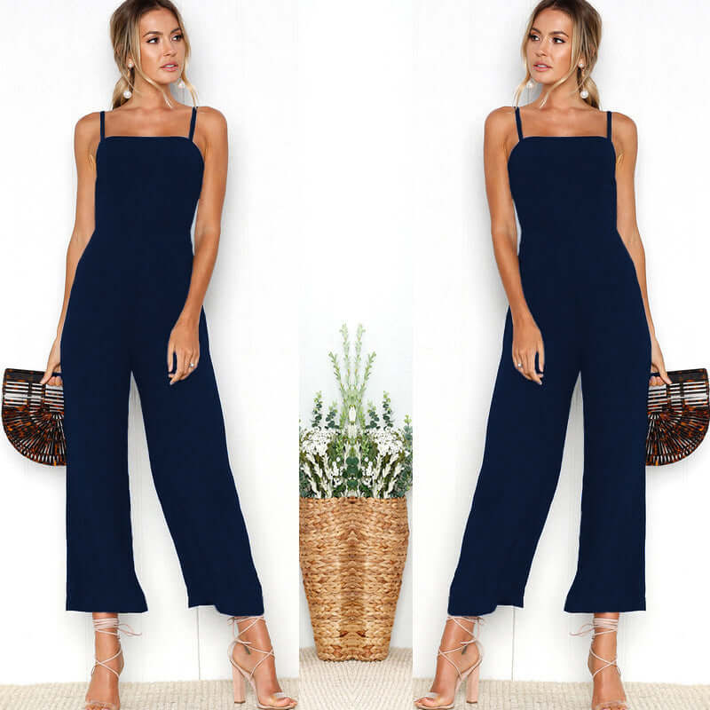 Women's Sleeveless Straight Leg Jumpsuit