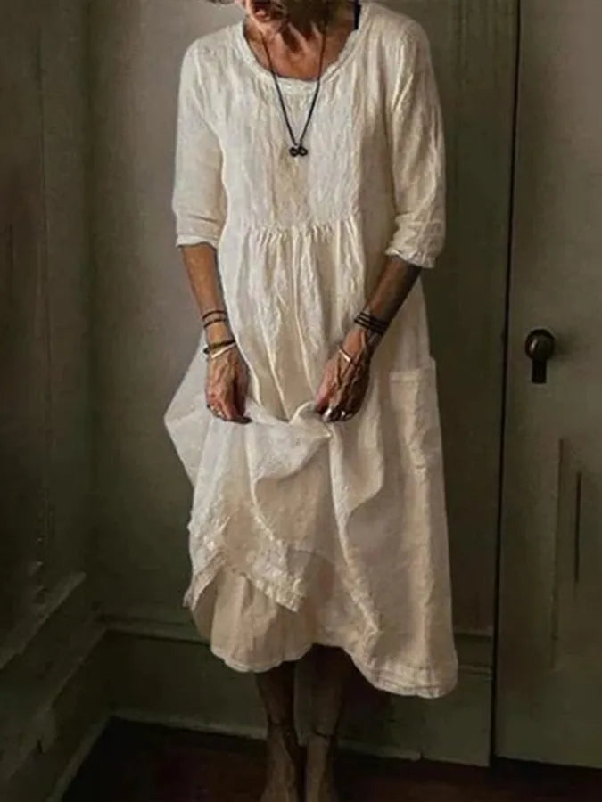 Chic women's elegant flowy maxi dress, perfect for timeless summer fashion and versatile wear.