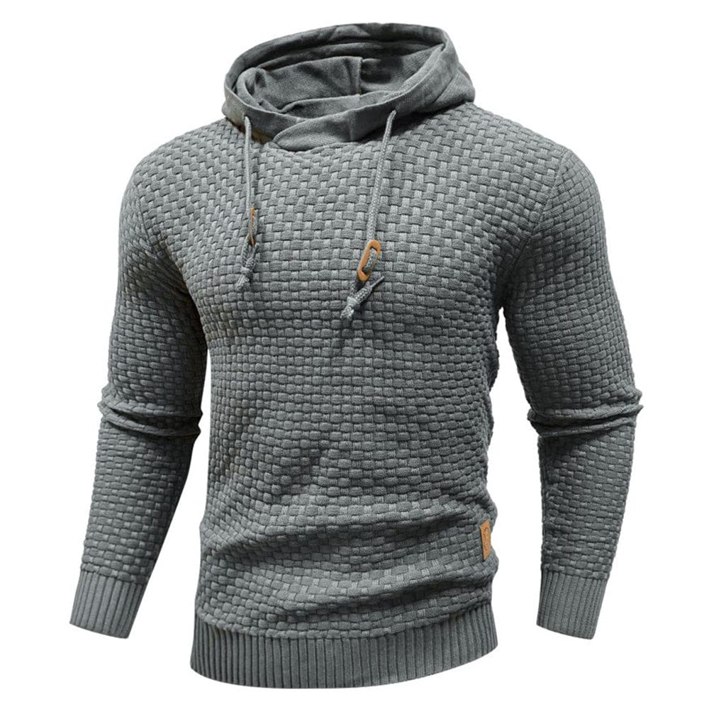Warm & durable men's waffle hoodie, perfect for casual everyday wear in winter.