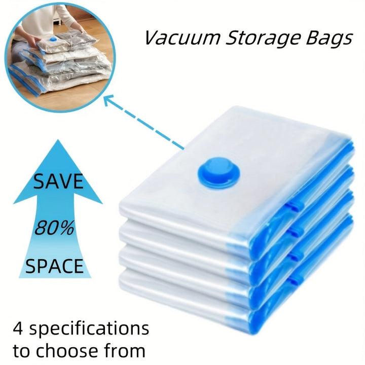 Set of extra large space-saving vacuum bags for seasonal clothes & bulky bedding. Waterproof.