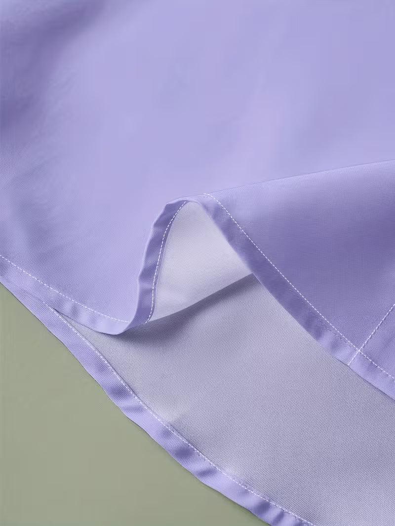 Modern men's fashion shirt: long-sleeve Grandad collar, button-down, and a stylish contrast trim pocket.