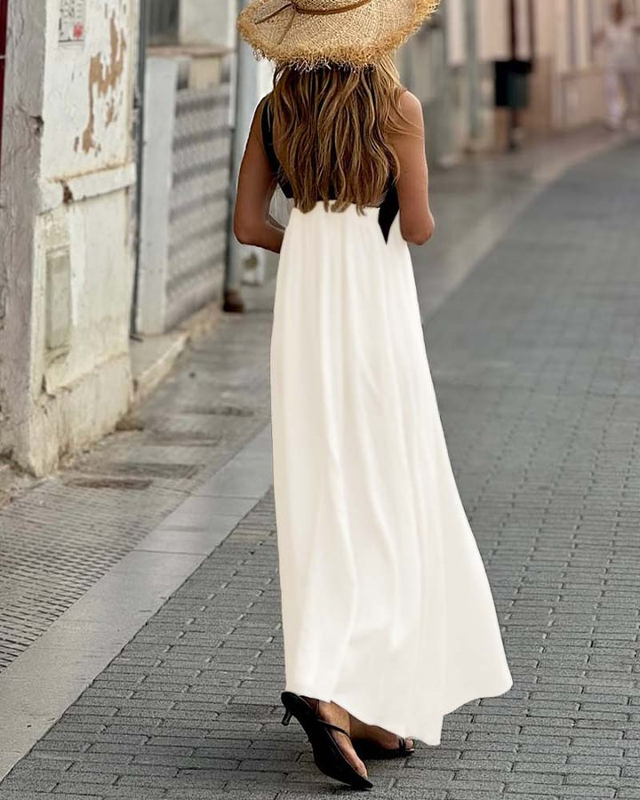 Versatile women's fashion: elegant halter cross-neck summer dress, suitable for various occasions.