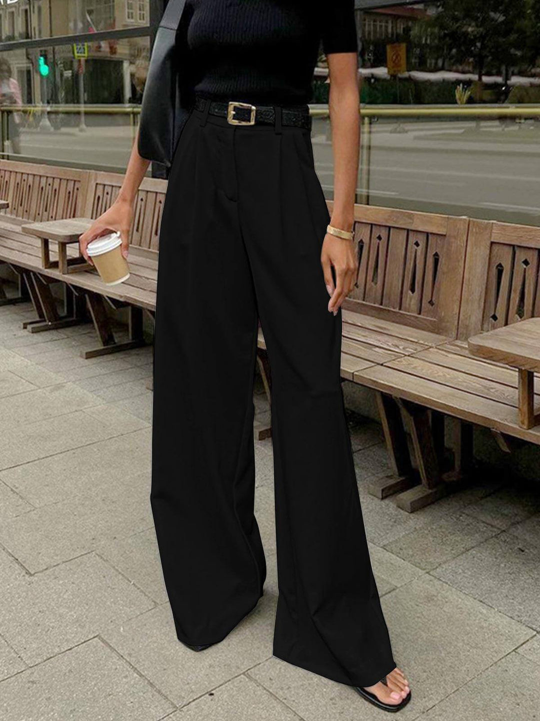 Women's Wide-Leg Pleated Trousers