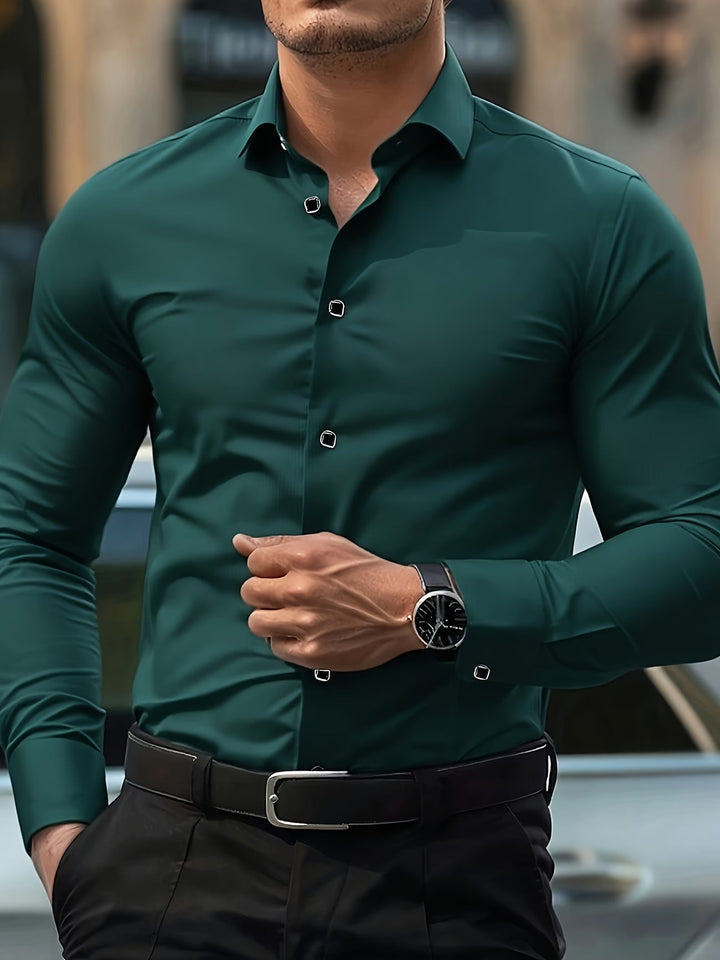 Clean-cut men's classic long sleeve shirt, perfect for a smart casual look or comfortable everyday wear. Essential men's top.