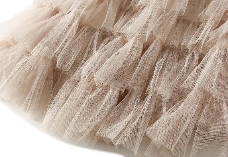 Women's Layered Tulle Midi A-Line Skirt