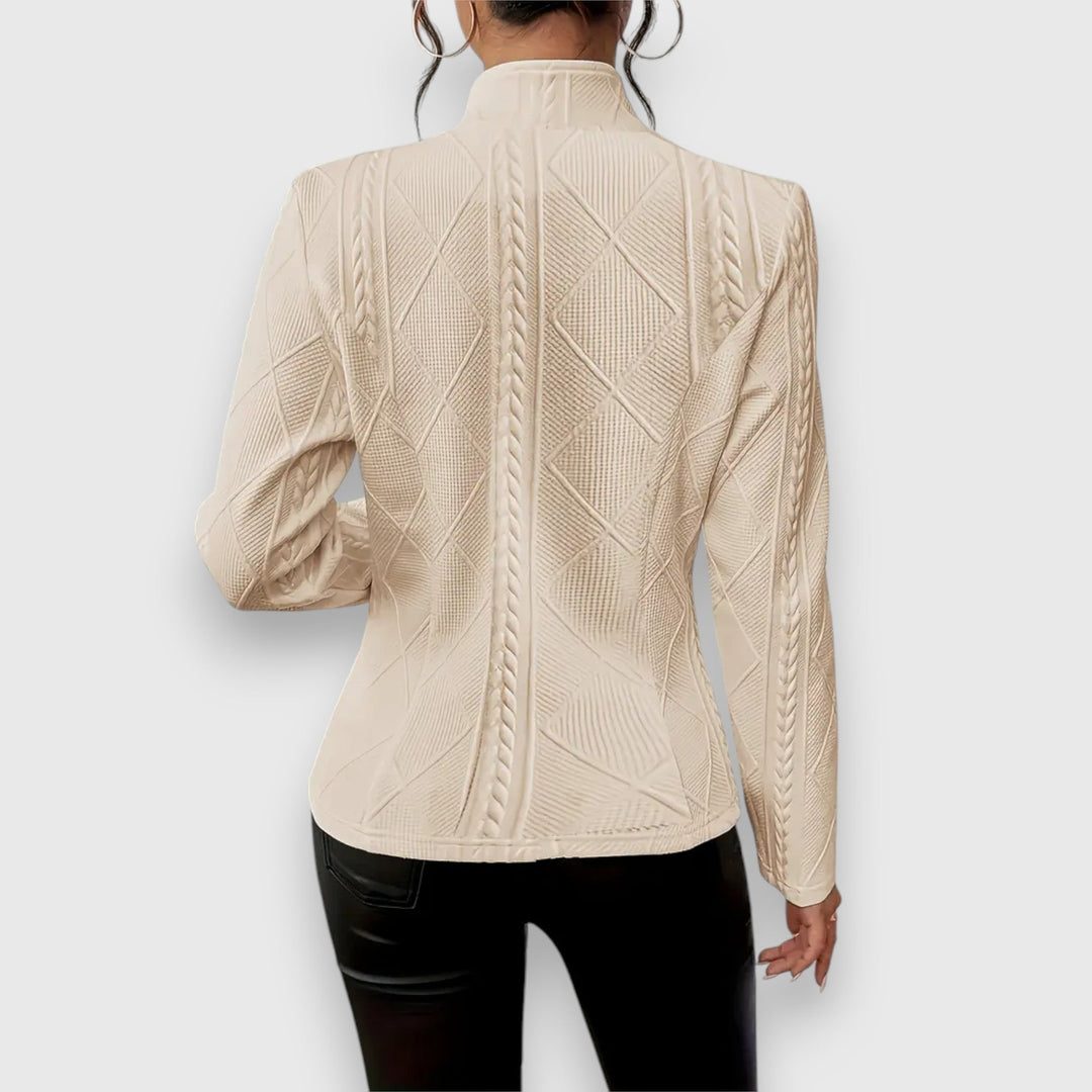 Casual women's light spring outerwear, an elegant and versatile jacket for effortless layering.