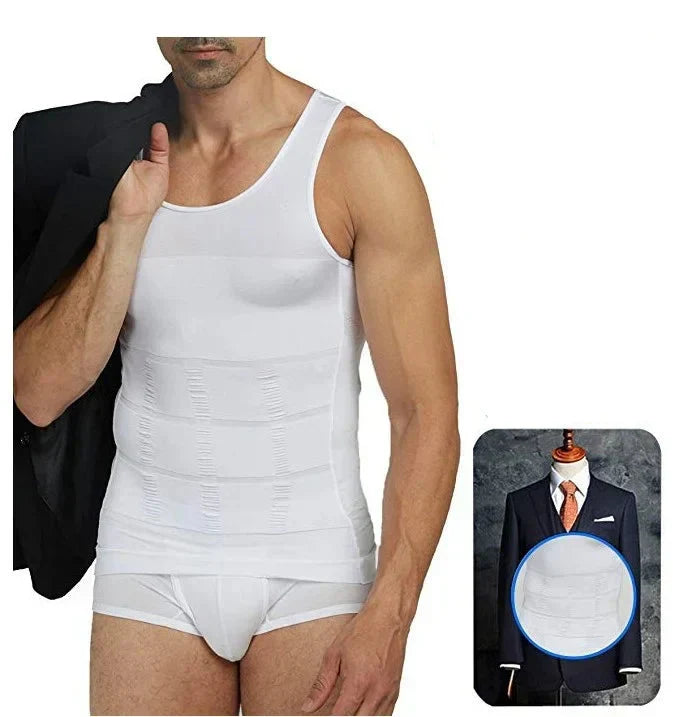 Comfortable women's slim fit body shaper with tummy control, ideal compression undershirt for smooth layering.