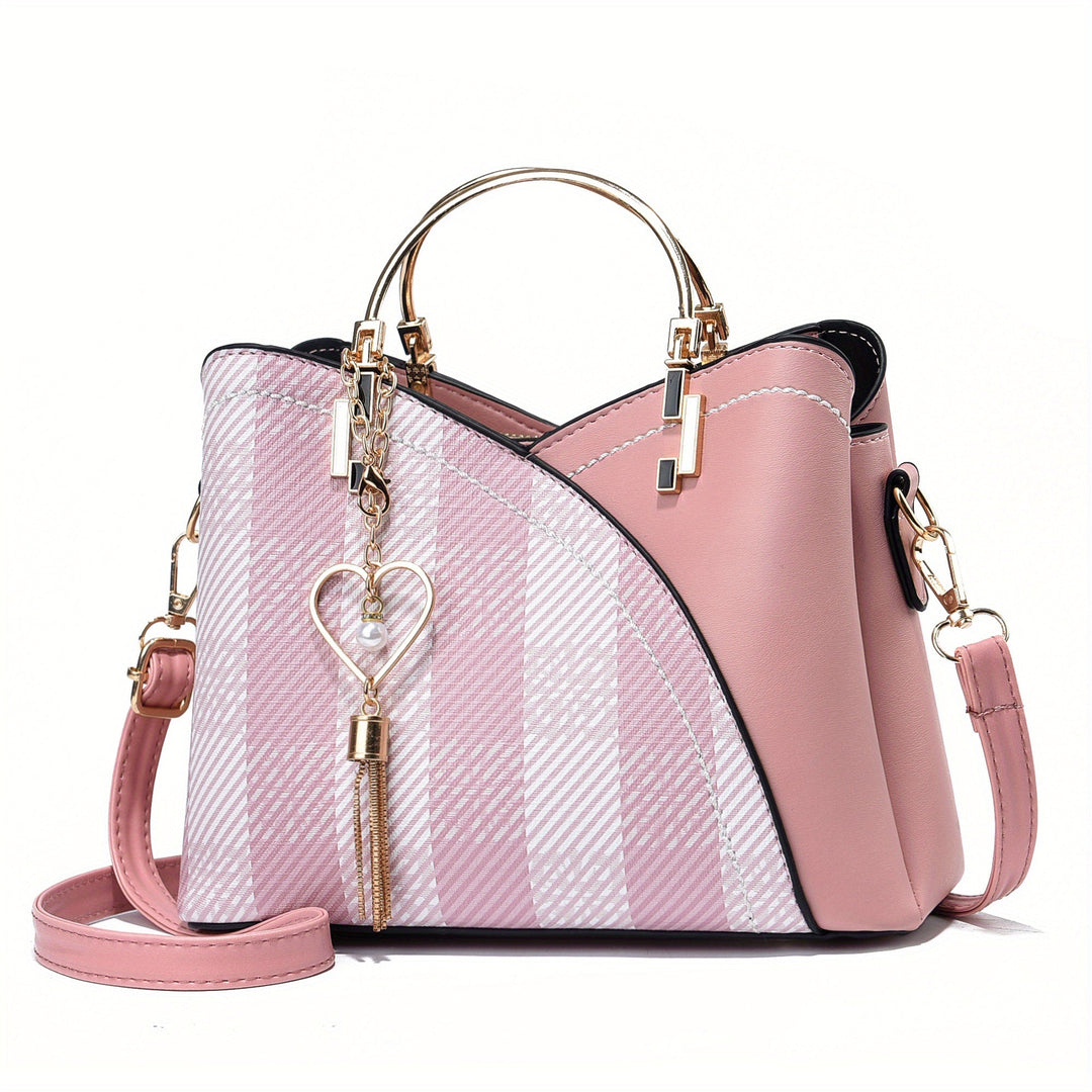 Detail of a luxurious genuine leather handbag, a stylish everyday accessory for women.