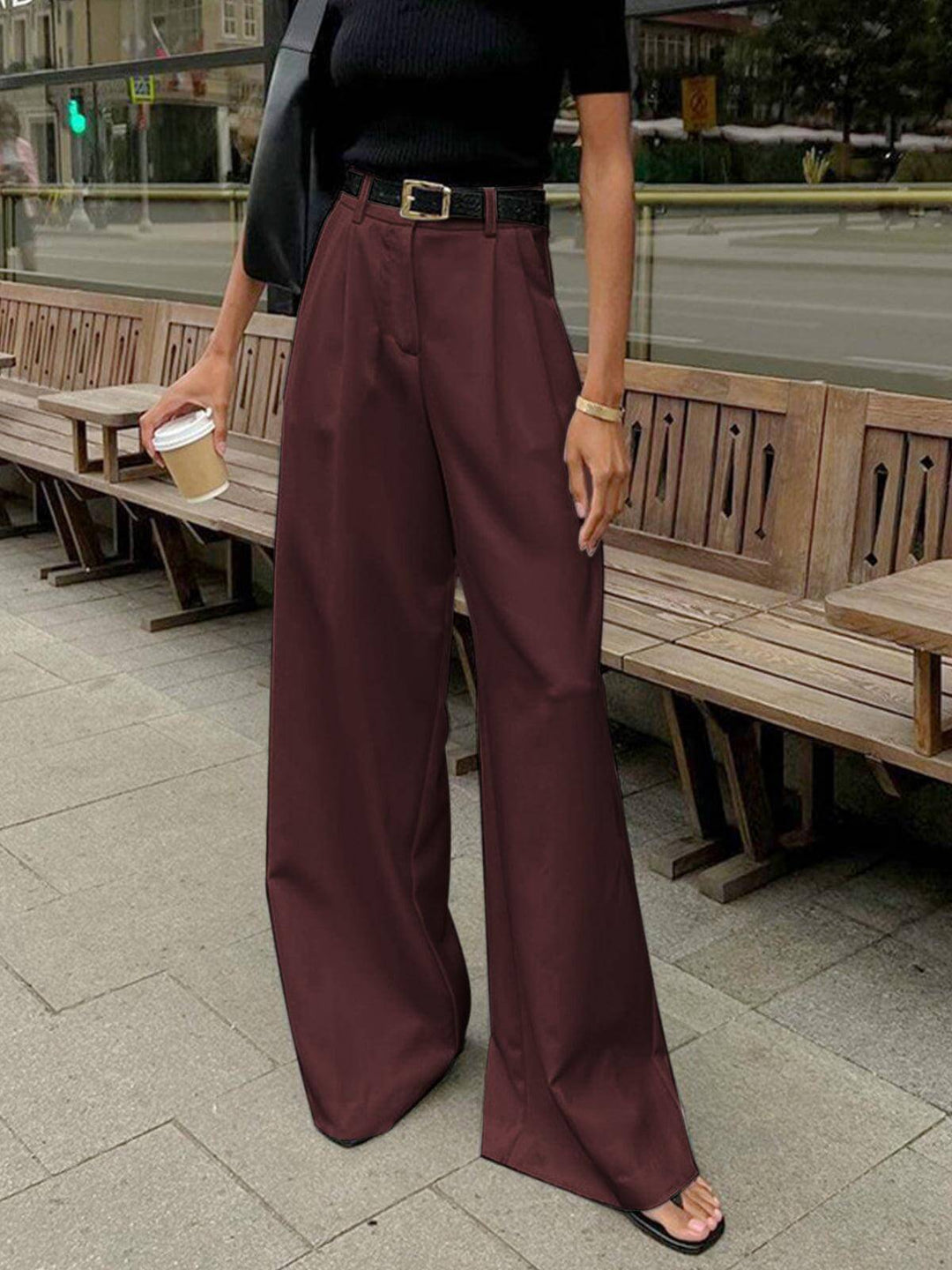 Women's Wide-Leg Pleated Trousers