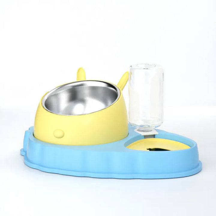 Pet feeding station provides food & automatic fresh water for your cat or dog. Hassle-free pet care solution.