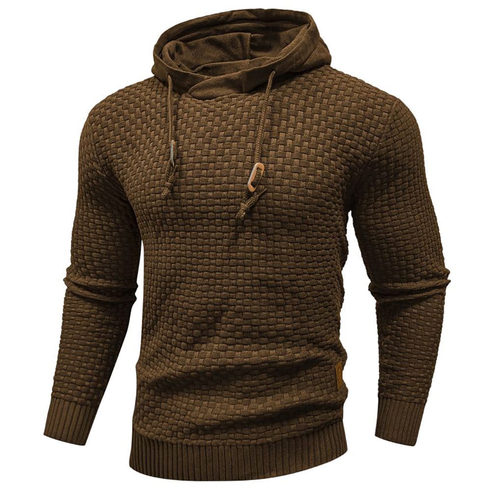 Comfortable men's waffle hoodie, a cozy sweatshirt perfect for winter essentials & casual wear.
