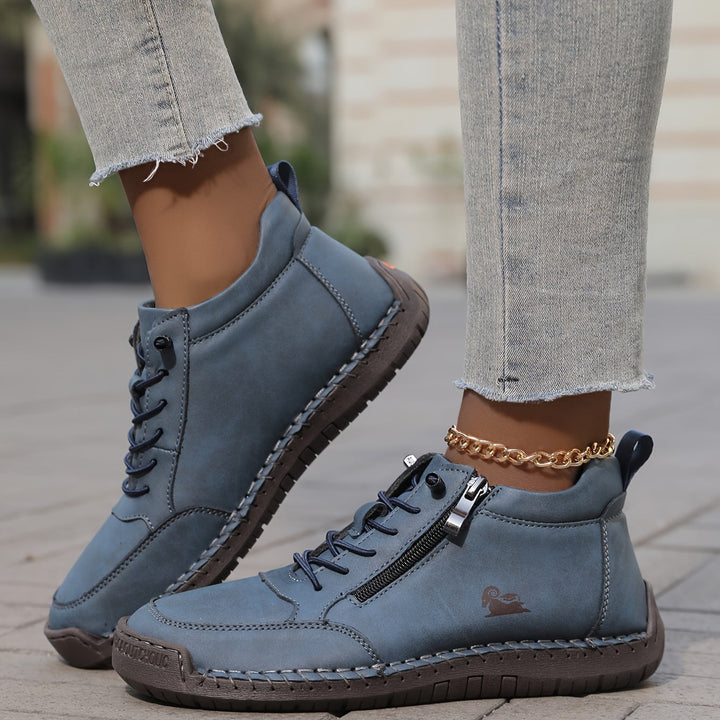 Zip & lace high-top sneakers for women, offering superior comfort and casual style.