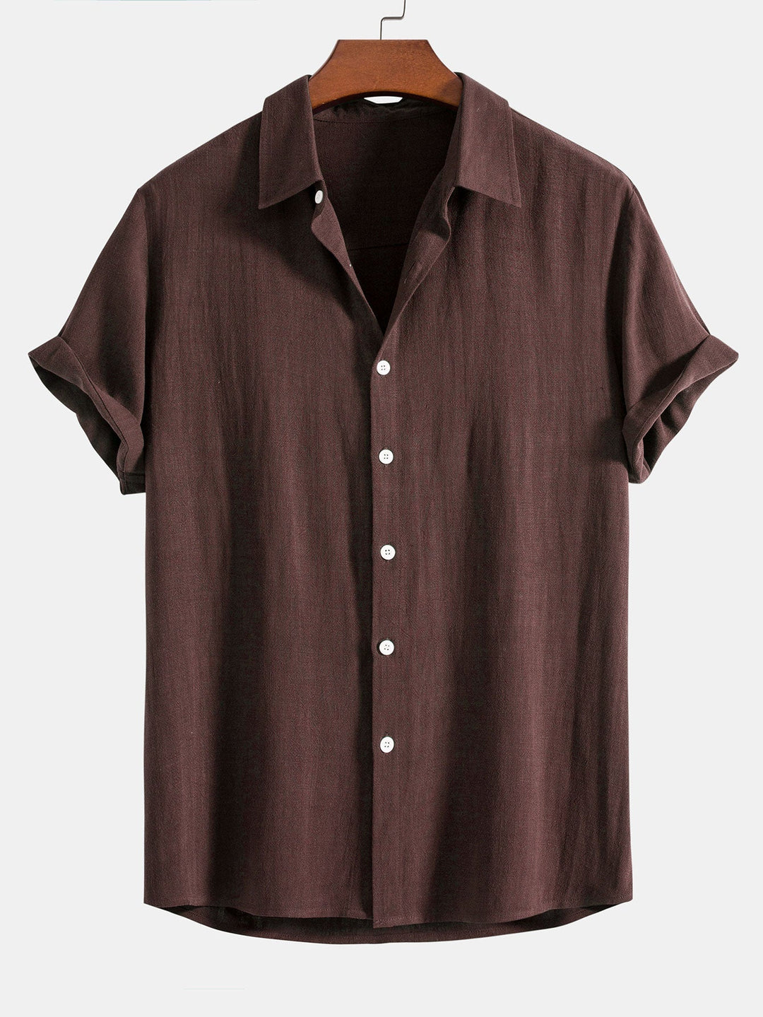 Trendy men's short sleeve relaxed fit button front shirt. A versatile choice for modern casual men's fashion.