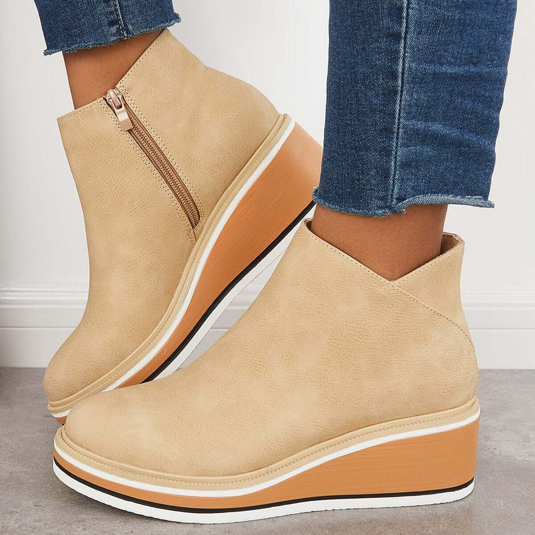 Fashionable women's supportive ankle boots, orthopedic design for everyday style.