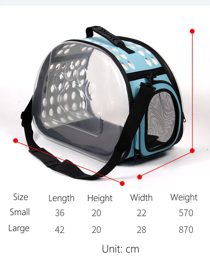 Secure pet car carrier bag with a clear viewing window. Perfect travel bag for comfortable dog & cat journeys.