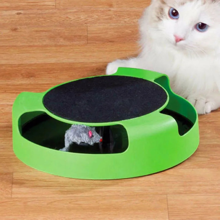 Interactive mouse toy for cats, stimulating hunting instinct and indoor play.