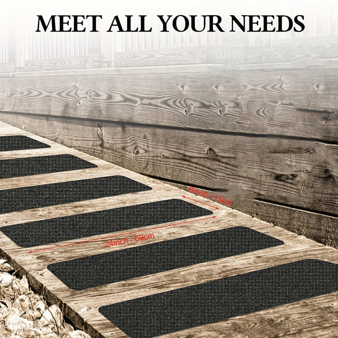 Premium rubber anti-slip strips offering excellent grip and traction for all stairs and driveways, indoor/outdoor.