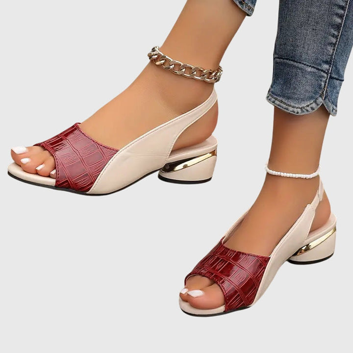 Comfortable women's block heel sandals, offering elegant style for ladies' footwear, chic and versatile.