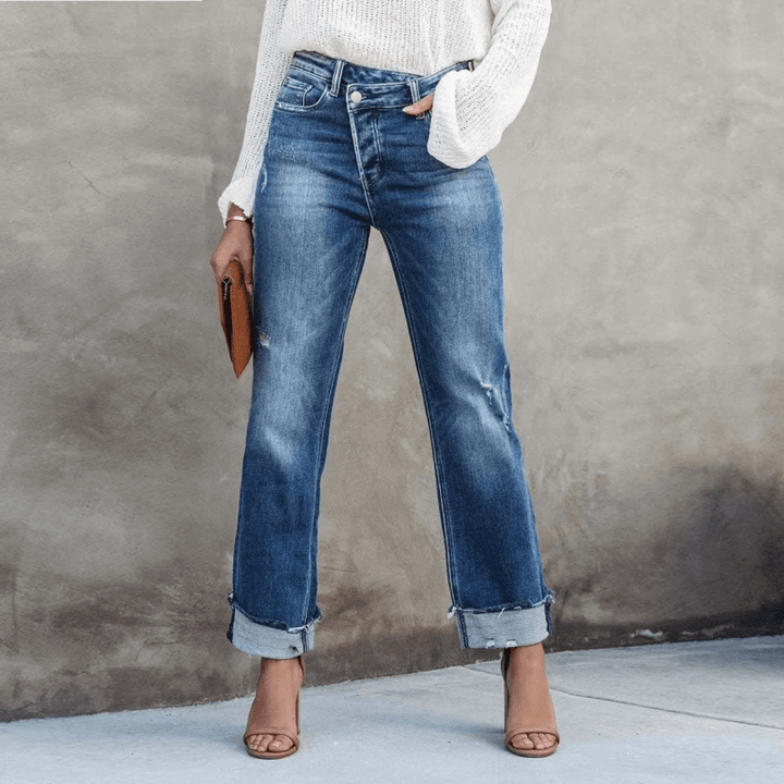 Women's Relaxed Fit Irregular Waist Jeans