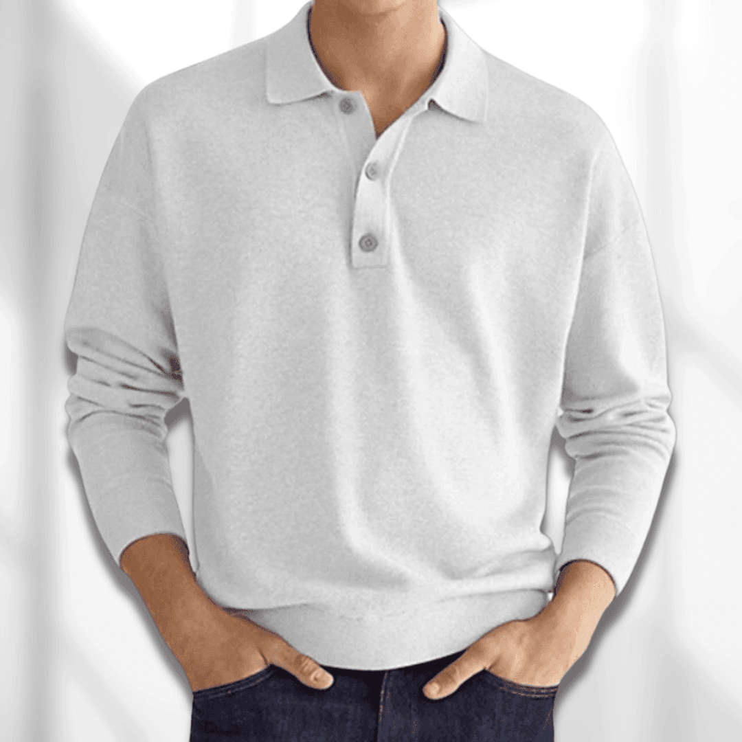 Men's Knitted Polo Sweater