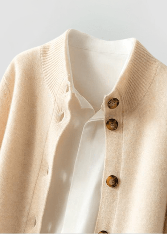 Elegant women's button-front cardigan, perfect for a polished look.