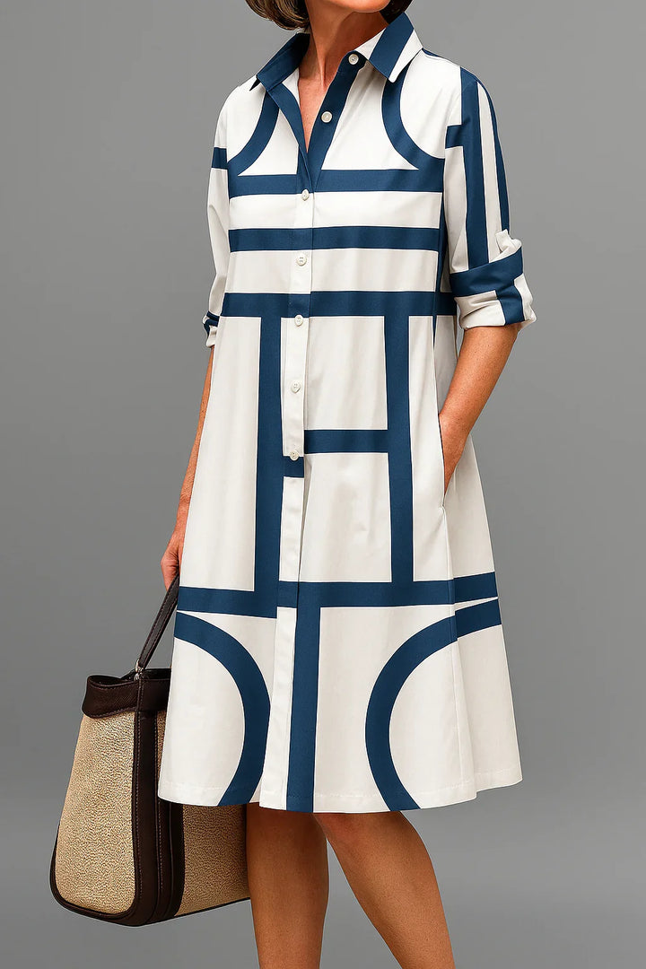 Carefree ladies' summer midi dress. Loose fit, comfortable and stylish for everyday wear or vacation.