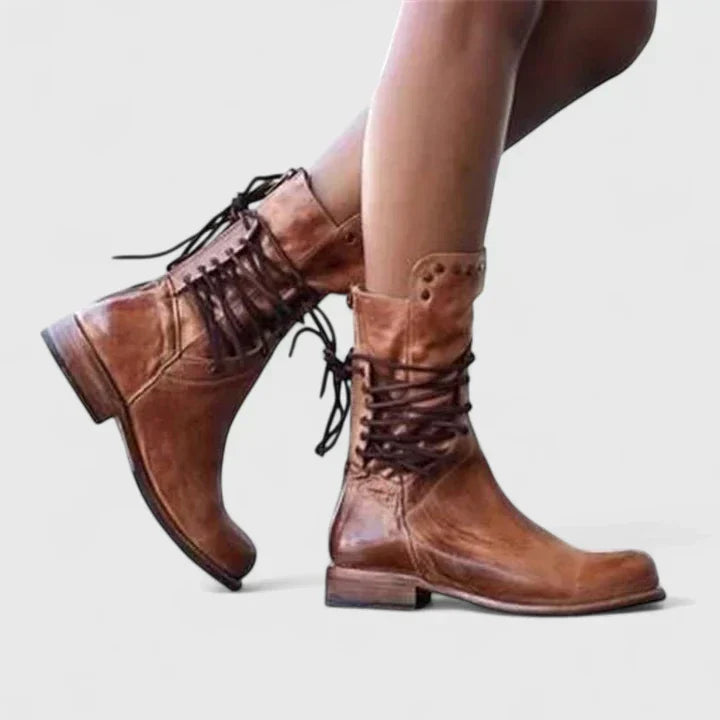 Comfortable women's winter boots with elegant design. Stylish everyday ankle boots for chic fall fashion & walking.