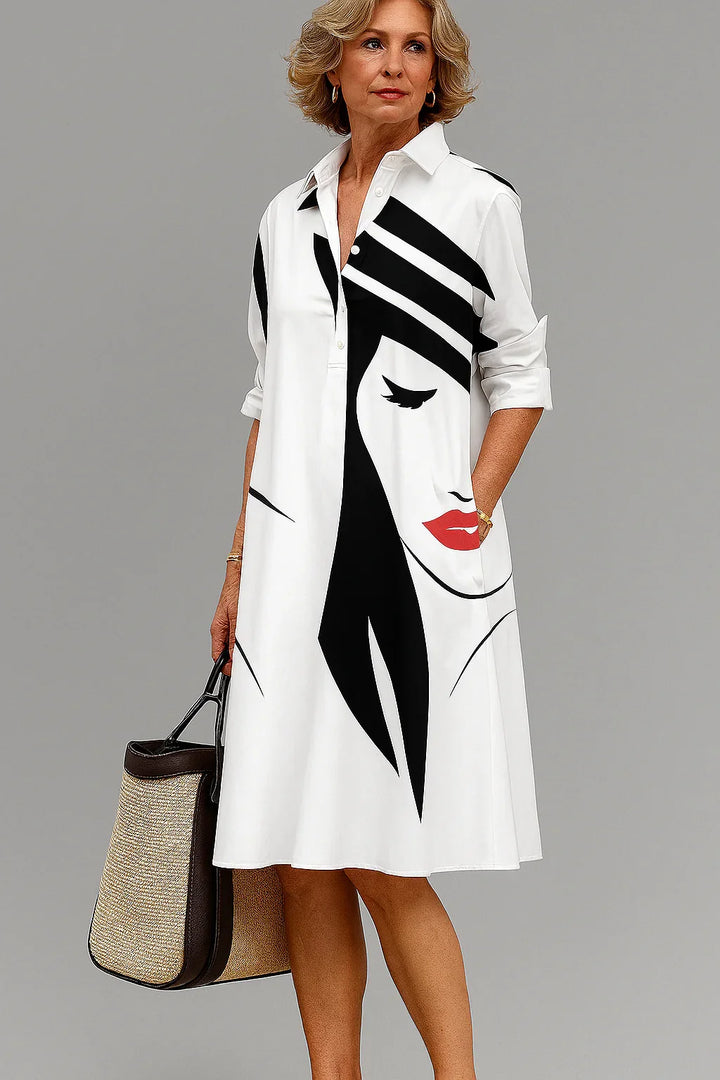 Elegant spring midi dress for women, offering a comfortable loose fit. Ideal for daily wear and chic style.