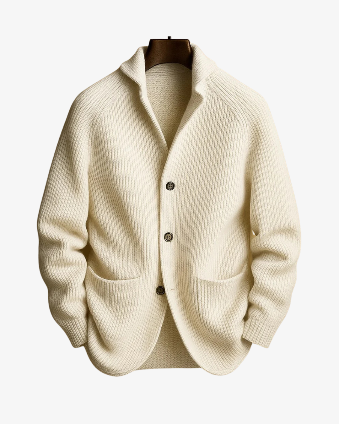 Smart casual brown button-front cardigan for men, offering a polished look for any occasion.