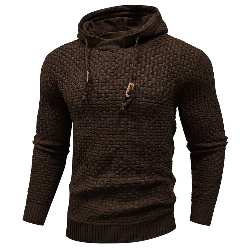 Extra warm men's waffle hoodie, ideal for chilly weather and cozy winter essentials.