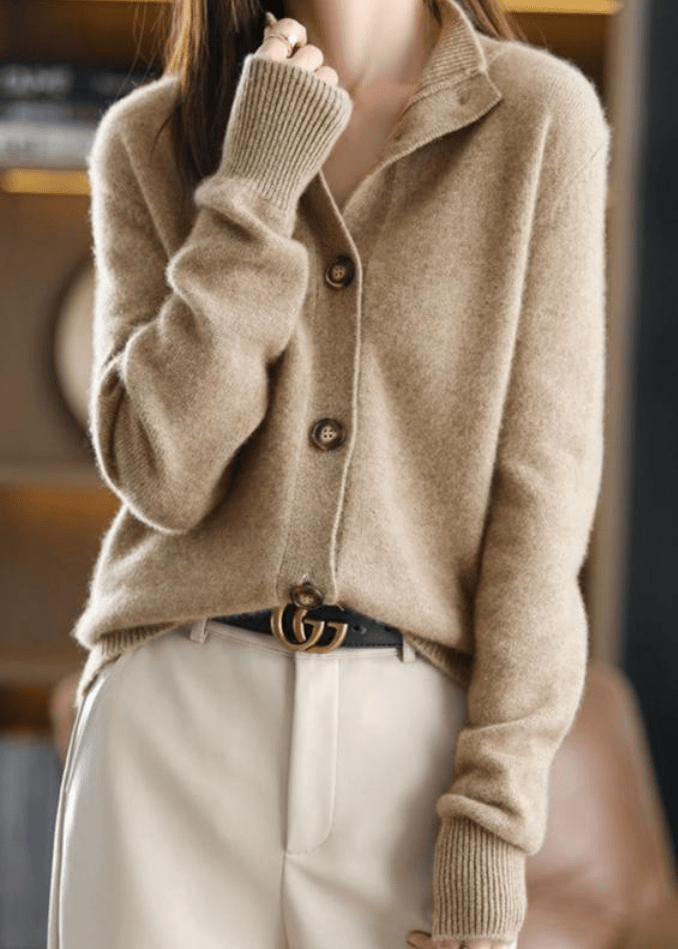 Chic women's button knitwear, a timeless and comfortable fashion choice.