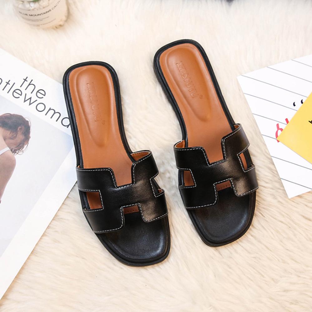 Comfortable women's H-strap slip-on sandals for everyday wear or vacation, featuring an open toe.