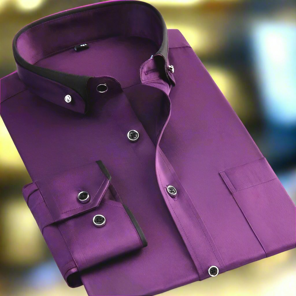 Men's classic long-sleeve button-up shirt, a comfortable and versatile piece for any smart casual or business wardrobe.