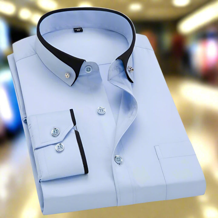 Soft long-sleeve button-up shirt for men, a classic and comfortable choice for versatile smart casual attire.