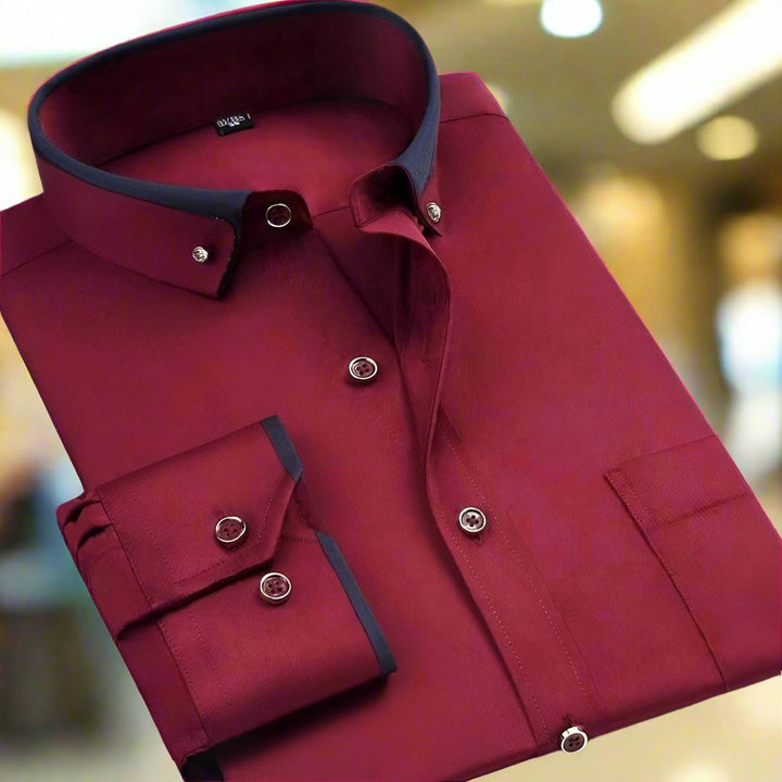 Durable men's classic long-sleeve shirt, a tailored button-up perfect for professional office and business wear.