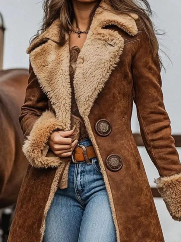 Elegant long women's trench coat featuring practical pockets; a versatile transitional jacket.