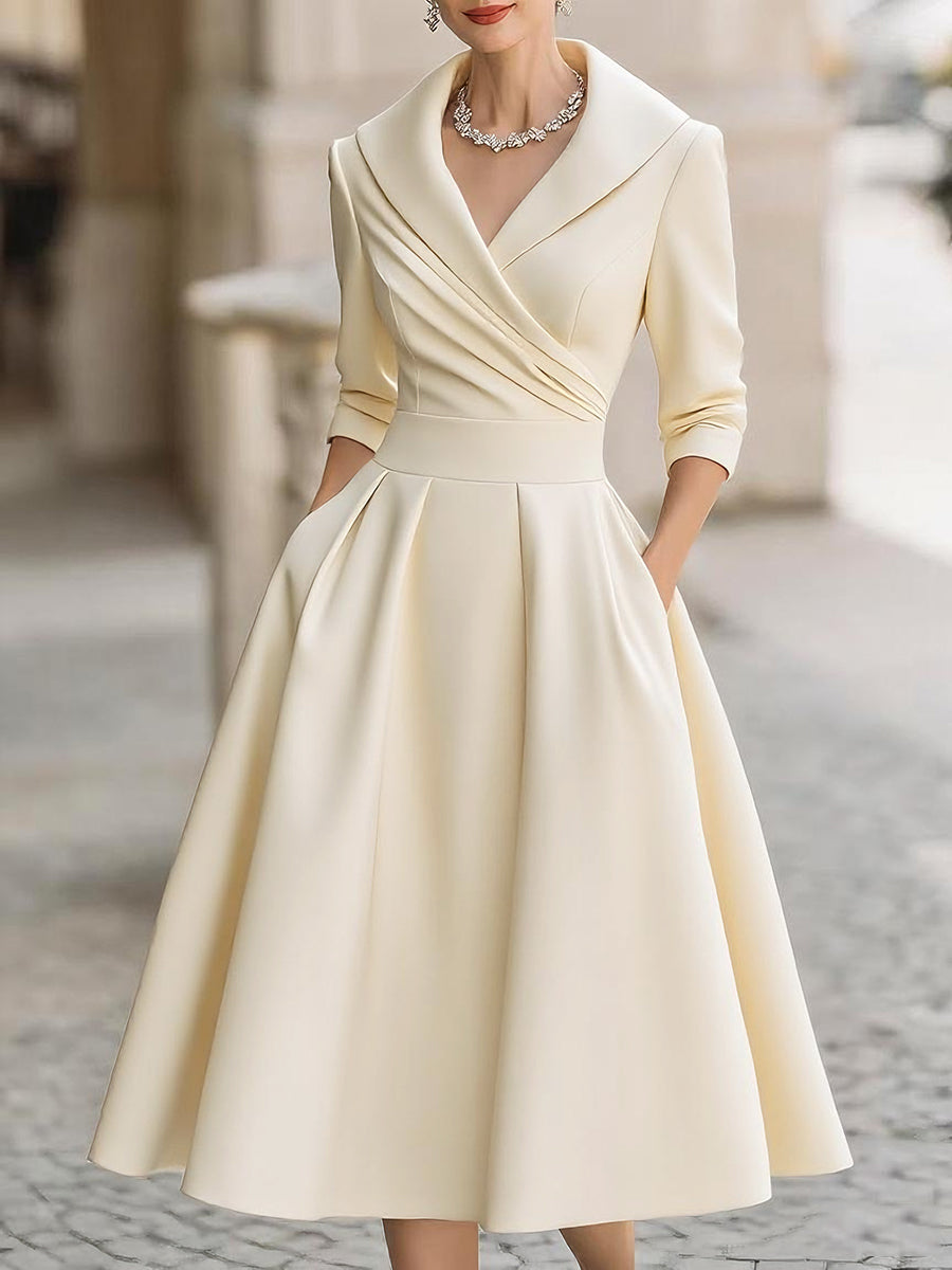 Sophisticated women's A-line cocktail dress, perfect for formal evening wear and special occasions.