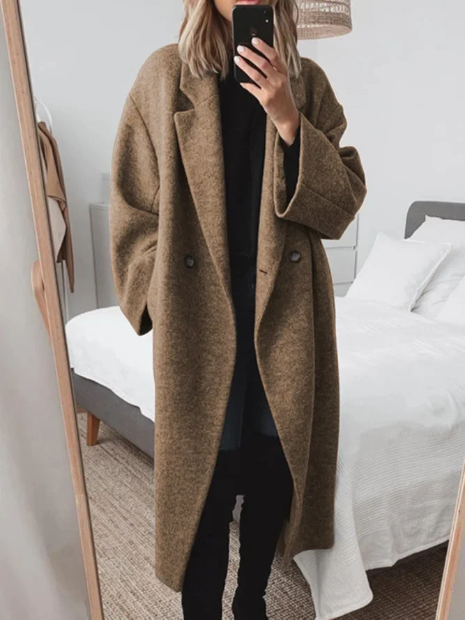 Classic ladies' tailored overcoat for women, an elegant long coat perfect for autumn & winter fashion outerwear.